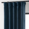 Italian Faux Linen Curtain Single Panel, Sergeants Blue, 50"x108"