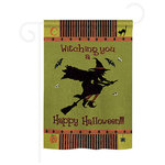 Breeze Decor - Witching You 13"x18.5" Usa-Produced Home Decor Flag - Flags are manufactured in the USA, with Licensing from American Companies and sold by American Vendors Only. Beware of Counterfeit Items from Overseas. Designed to hang vertically from an outdoor pole or inside as wall decor, Pro-Guard sublimation flag measures 28"x 40" with a 3" Pole sleeve. Read both Sides. Poles and hardware are NOT INCLUDED.