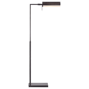 Precision Pharmacy Floor Lamp, 1-Light, Bronze, White Glass, 47.5"H