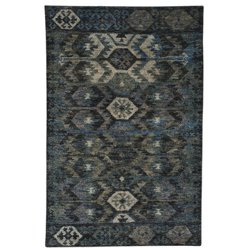Capel Striation Blue 1718_400 Hand Knotted Rugs - 5' X 8' Rectangle