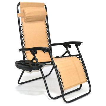 Mika Zero-Gravity Outdoor Lounge Chairs, Beige
