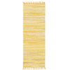 Unique Loom Yellow Striped Chindi Cotton 2'7x6'7 Runner Rug