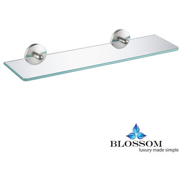 Blossom Glass Shelf, Brushed Nickel