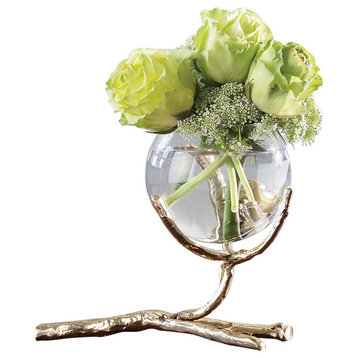 Twig Vase Holder, Brass