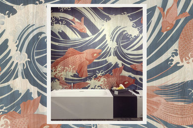 "Waves" and "Pastel Bottom" wallpapers for Miar Showroom, Milan