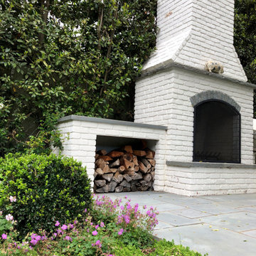 White Brick Outdoor Fireplace