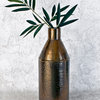 7x7x18" Ceramic Vase, Copper Bottle Neutral Modern Home Decor