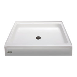 Jacuzzi&reg; Cayman&reg; Center-Drain Shower Pan - Shower Pans And Bases