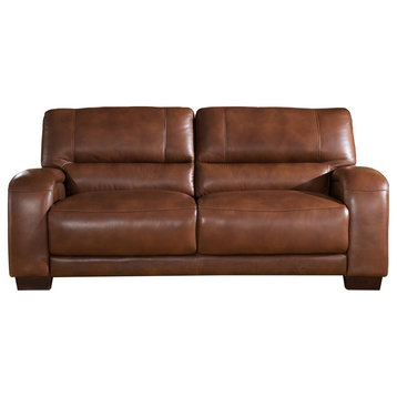 Brigitte Leather Craft Sofa, Brown