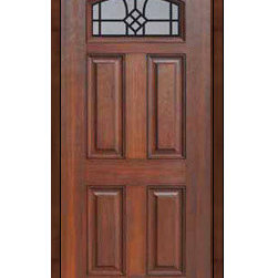 Single Door 80 Fiberglass Cantania 4 Panel Camber Lite GBG Glass - Front Doors