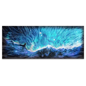 Original Abstract Art 'Celestial Landscape Blue 48", Artistic Nebula Decor