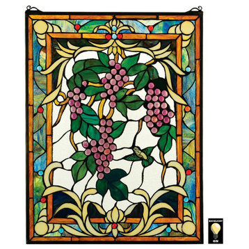 Grape Vineyard Stained Glass Window