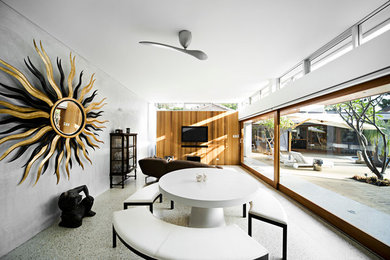 Contemporary formal open concept living room in Perth.