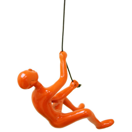 Climbing Man Wall Art, Orange