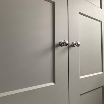 Grey 4 Panel Shaker Bedroom Wardrobe