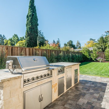 Los Altos Custom Home - Outdoor Kitchen, BBQ, Outdoor Grill