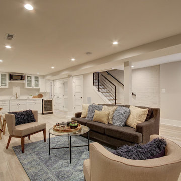 Basement remodel with bedroom space, closet space & living area,Irving