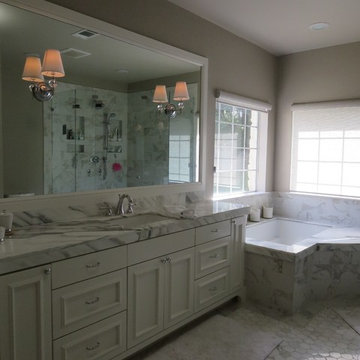 Transitional master bathroom, Austin, TX