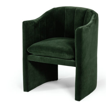 Modrest Danube Modern Jade Green Fabric Dining Chair