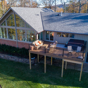 Vaulted Ceiling Sunroom with Trex Deck