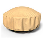 Budge - Budge All-Seasons Fire Pit Cover 36" Diameter x 15" Drop (Nutmeg) - This cover provides high quality protection to your outdoor patio furniture. The All-Seasons collection by Budge combines a simplistic, yet elegant design with exceptional outdoor protection. Available in a neutral blue, tan or khaki brown color, this patio collection will cover & protect your patio furniture, season after season. Our all-seasons collection is made from a 3 layer sfs material that is both water proof & UV resistant, keeping your furniture protected from rain showers & harsh sun exposure. The outer layers are made from a spun-bonded Polypropylene, while the interior layer is made from a microporous waterproof material that is breathable to allow trapped condensation to flow through the cover. Cover stays secure in windy conditions. With our all-seasons collection you'll never have to sacrifice style for protection. This collection will compliment nearly any preexisting patio decor, all while extending the life of your outdoor furniture.