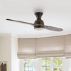 52" 2-Blade LED Ceiling Fan With Remote Control and Light Kit, Bronze