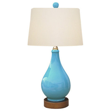 Porcelain Table Lamp, Turquoise