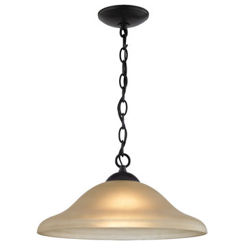 THOMAS 1201PL/10 1-Light in Oil Rubbed Bronze with Light Amber Glass