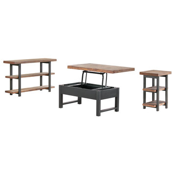 Pomona 4-Piece Living Room Set, Top Coffee Table/Console Table/End Tables