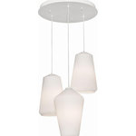 AFX - AFX LLYP11MBWHRND3 Lily, 3 Light Triple Pendant Modern, 18.25" - Perfect for small to medium-sized kitchen or dininLily 3 Light Triple  White White GlassUL: Suitable for damp locations Energy Star Qualified: n/a ADA Certified: n/a  *Number of Lights: 3-*Wattage:60w Incandescent bulb(s) *Bulb Included:No *Bulb Type:Incandescent *Finish Type:White