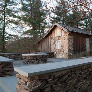 Bluestone Patio, Walls, Steps, Gas Fire Pit, Landscape Lighting