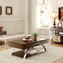 3533-30 MODERN 3PC OAK COFFEE TABLE SET LIFT-TOP COCKTAIL FLIP-FLOP - Coffee Table Sets