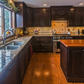 Dark Cherry Traditional Kitchen