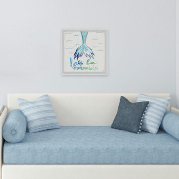 "Let's Be Mermaid" Framed Painting Print