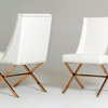 Modrest Alexia Modern Rosegold Dining Chair, White Leatherette