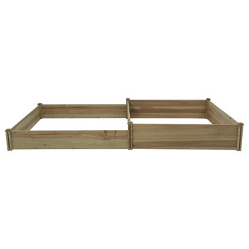 LuxenHome Wood Two Section Raised Garden Bed