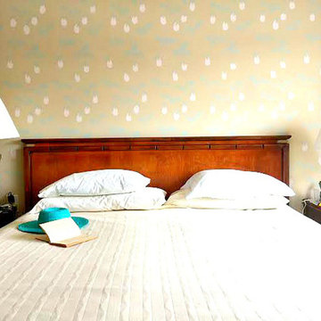 Lady Slipper Stenciled Bedroom