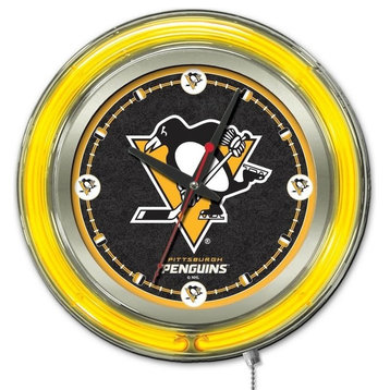 Pittsburgh Penguins Neon Clock