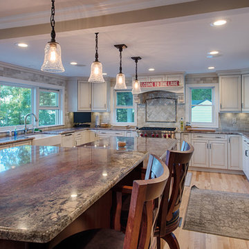 Plain & Fancy Vintage Color Match Maple Kitchen with Majestic Cherry Island