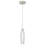Besa Lighting - Besa Lighting 1XT-439519-SN Zumi - One Light Cord Pendant with Flat Canopy - The Zumi is a slender yet shapely handcrafted glasZumi One Light Cord  Bronze Carrera Glass *UL Approved: YES Energy Star Qualified: n/a ADA Certified: n/a  *Number of Lights: Lamp: 1-*Wattage:35w GY6.35 Bi-pin bulb(s) *Bulb Included:Yes *Bulb Type:GY6.35 Bi-pin *Finish Type:Bronze
