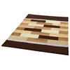 Onitiva - Brown & White Soft Coral Fleece Patchwork Throw Blanket (59"-78.7")