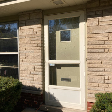 Before - Full Oval Steel Entry W/Matching Full View Aluminum Storm Door