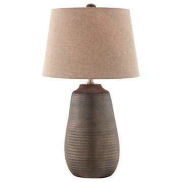 Lite Source LS-23643 Paley 28" Tall Vase Table Lamp - Metallic Bronze Ceramic