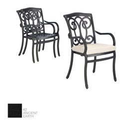Somerset Mediterranean Cast Aluminum Dining Arm Chair by Summer Classics - Outdoor Dining Chairs