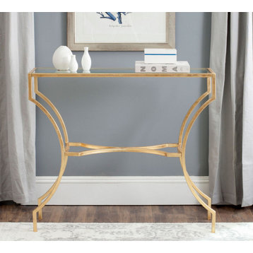 Silas Console Gold/ Tempered Glass Top