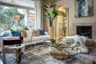 Inspiration for a transitional living room remodel in Houston