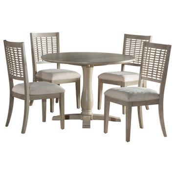 Hillsdale Ocala Wood Round Dining Table With 4 Wood Chairs