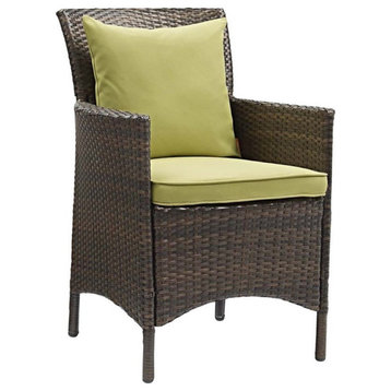 Pemberly Row  Patio Dining Arm Chair in Brown and Peridot