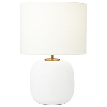 Hable Fanny 1-Light Wide Table Lamp HT1071MWC1, Matte White Ceramic