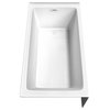 Grayley 60x32" Alcove Bathtub With Right-Hand Drain and Trim, Shiny White